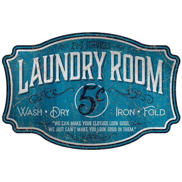 Laundry Room Black Metallskilt METALLSKILT.NO